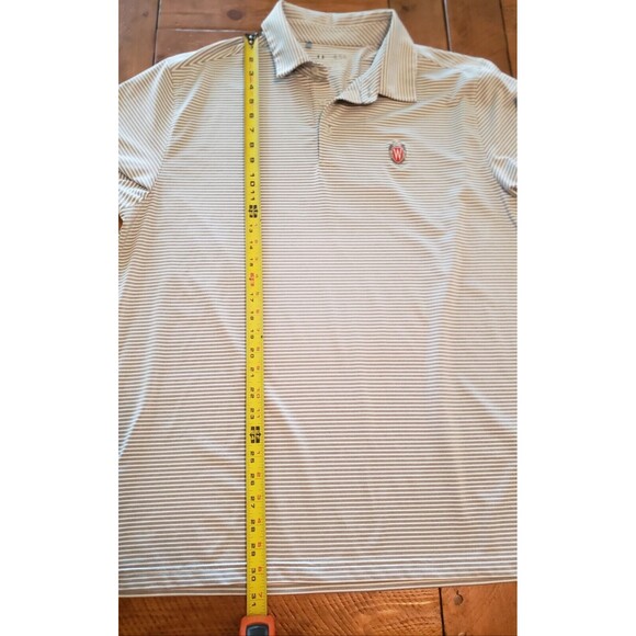 UNDER ARMOUR x WESTMORELAND CC Size XL Gray Racing Stripe Polo Shirt Performance - Picture 13 of 13